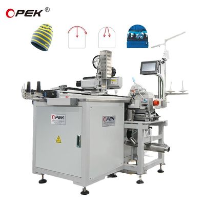 평면 OPKE-300HS 완전 자동 컴퓨터 산업 톱니 기계 모자 1500W