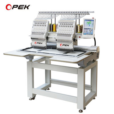 1200RPM Opek 2 헤드 12/15 바늘 고속 모자 티셔츠 평면 컴퓨터 수직 기계