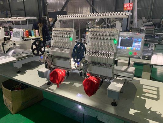 1200RPM Opek 2 헤드 12/15 바늘 고속 모자 티셔츠 평면 컴퓨터 수직 기계